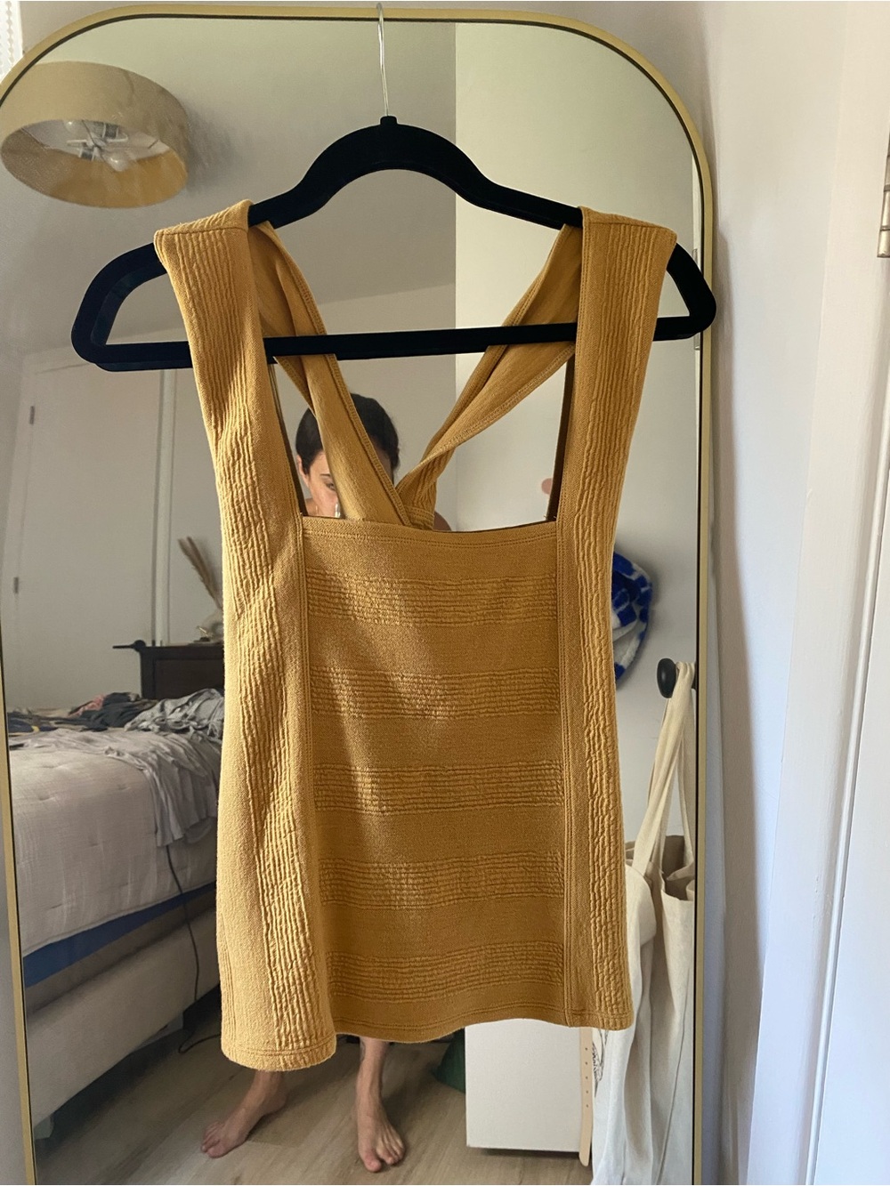 Maeve by Anthropologie Mustard Knit Tank Top with Wide Straps